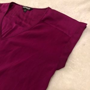 Magenta Cap Sleeve Blouse